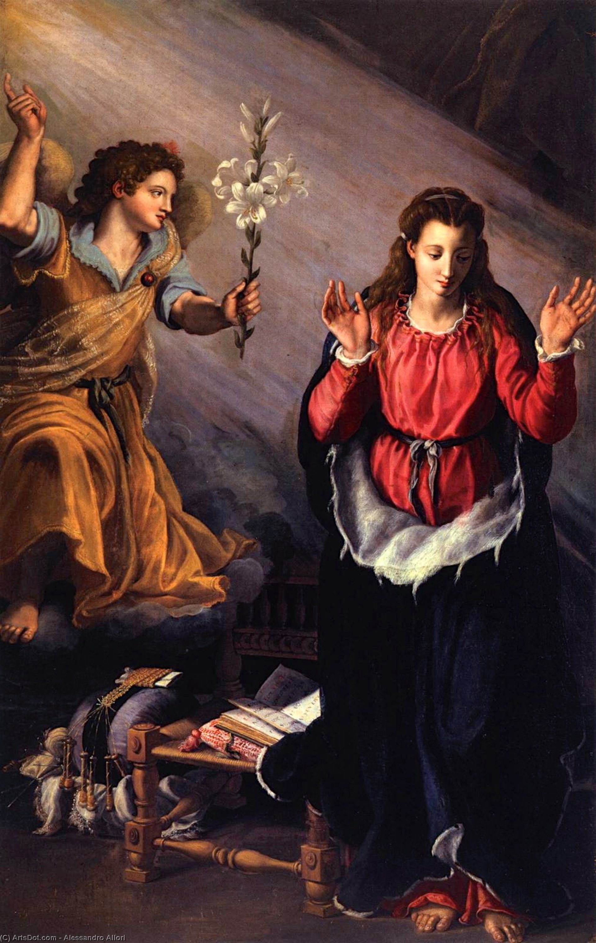 Wikioo.org - The Encyclopedia of Fine Arts - Painting, Artwork by Alessandro Allori - Annunciation