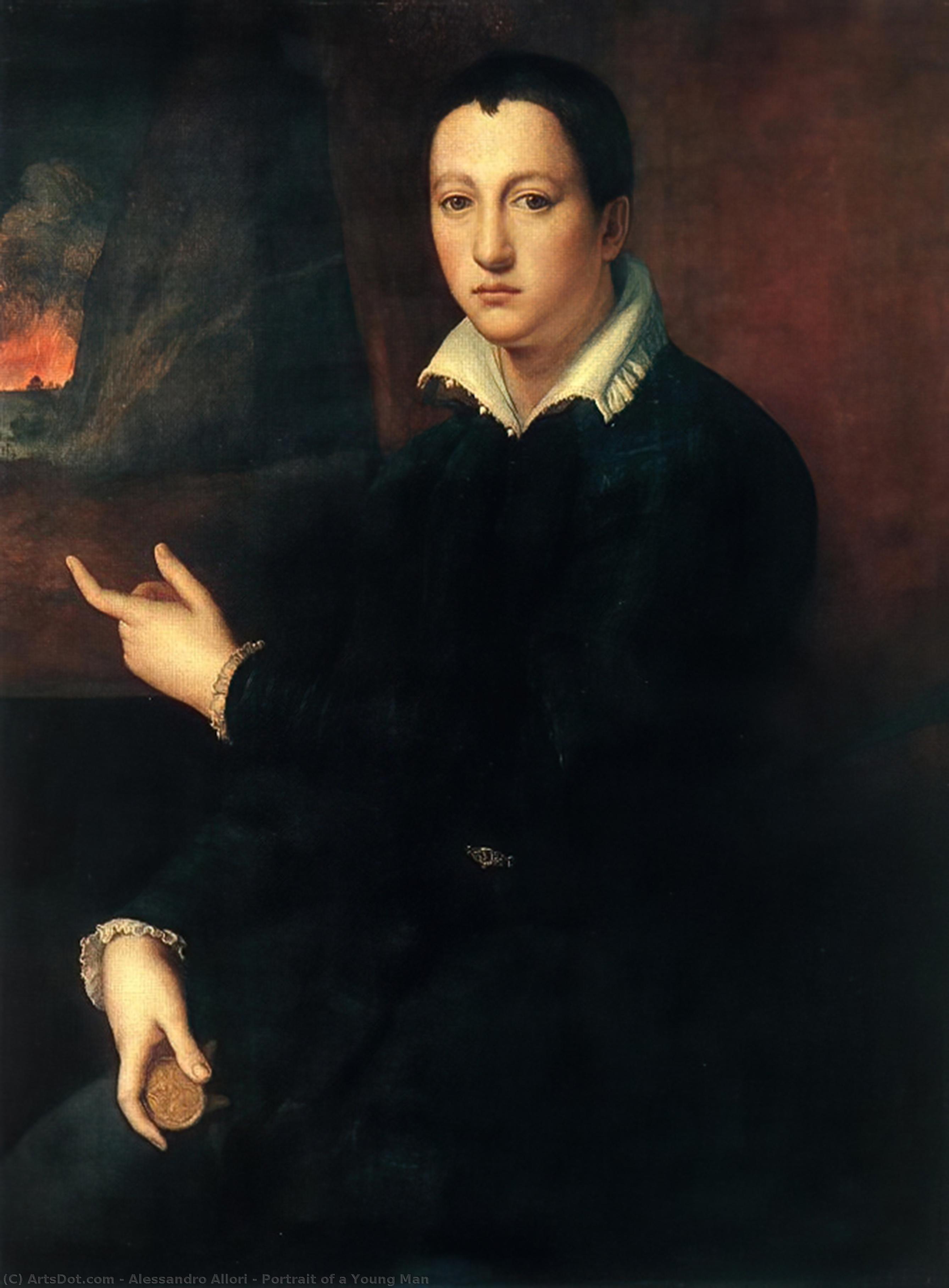 Wikioo.org – L'Enciclopedia delle Belle Arti - Pittura, Opere di Alessandro Allori - ritratto di una giovani uomo