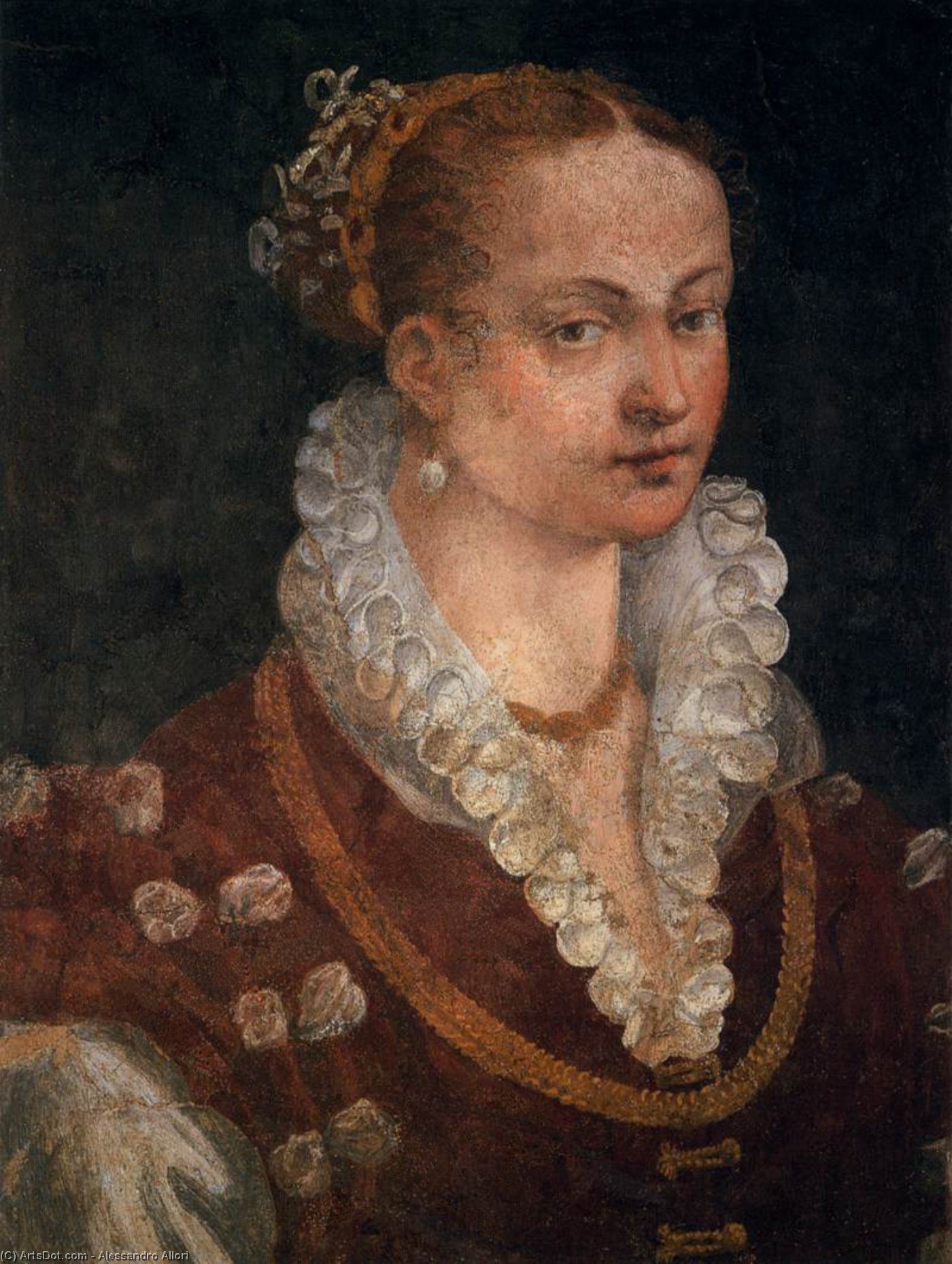 Wikioo.org - The Encyclopedia of Fine Arts - Painting, Artwork by Alessandro Allori - Portrait of Bianca Cappello, Second Wife of Francesco I de' Medici