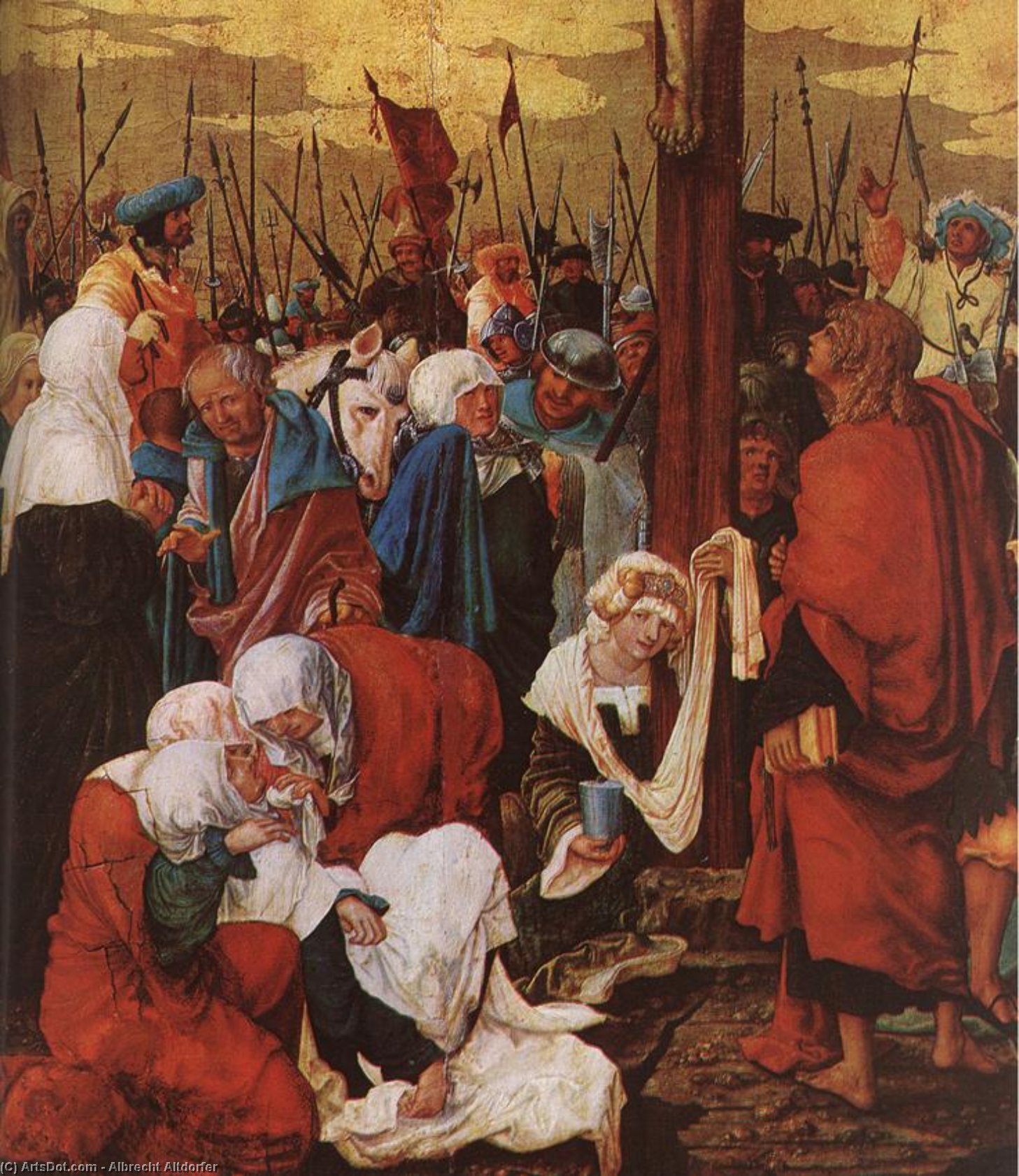 WikiOO.org - Encyclopedia of Fine Arts - Lukisan, Artwork Albrecht Altdorfer - Christ on the Cross (detail)