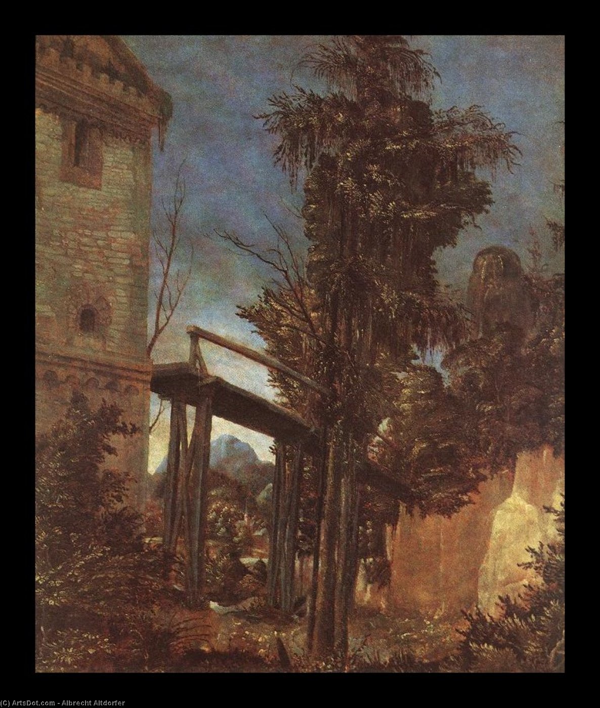 Wikioo.org – La Enciclopedia de las Bellas Artes - Pintura, Obras de arte de Albrecht Altdorfer - paisaje con camino