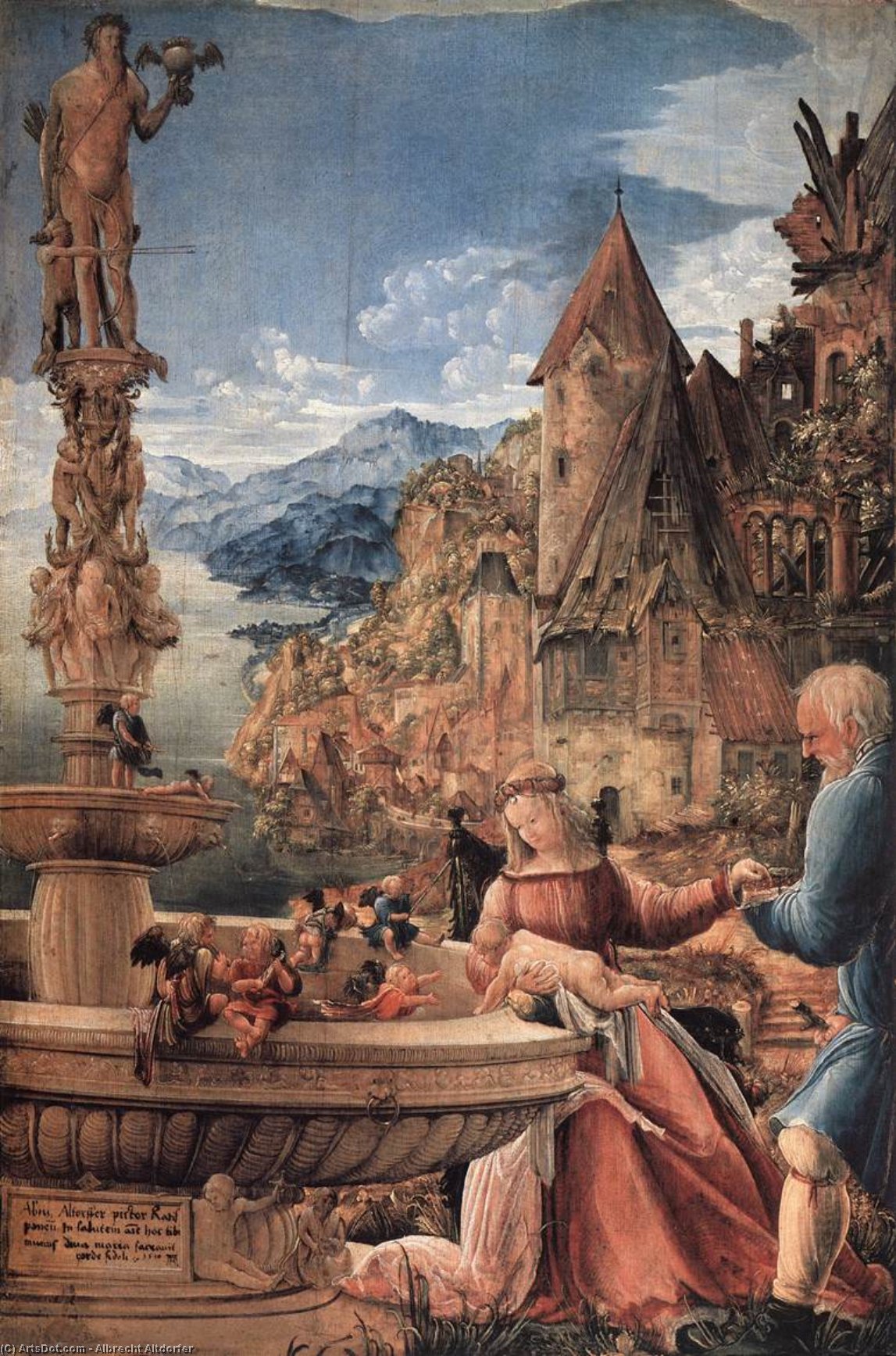 Wikioo.org - The Encyclopedia of Fine Arts - Painting, Artwork by Albrecht Altdorfer - Rest on the Flight into Egypt