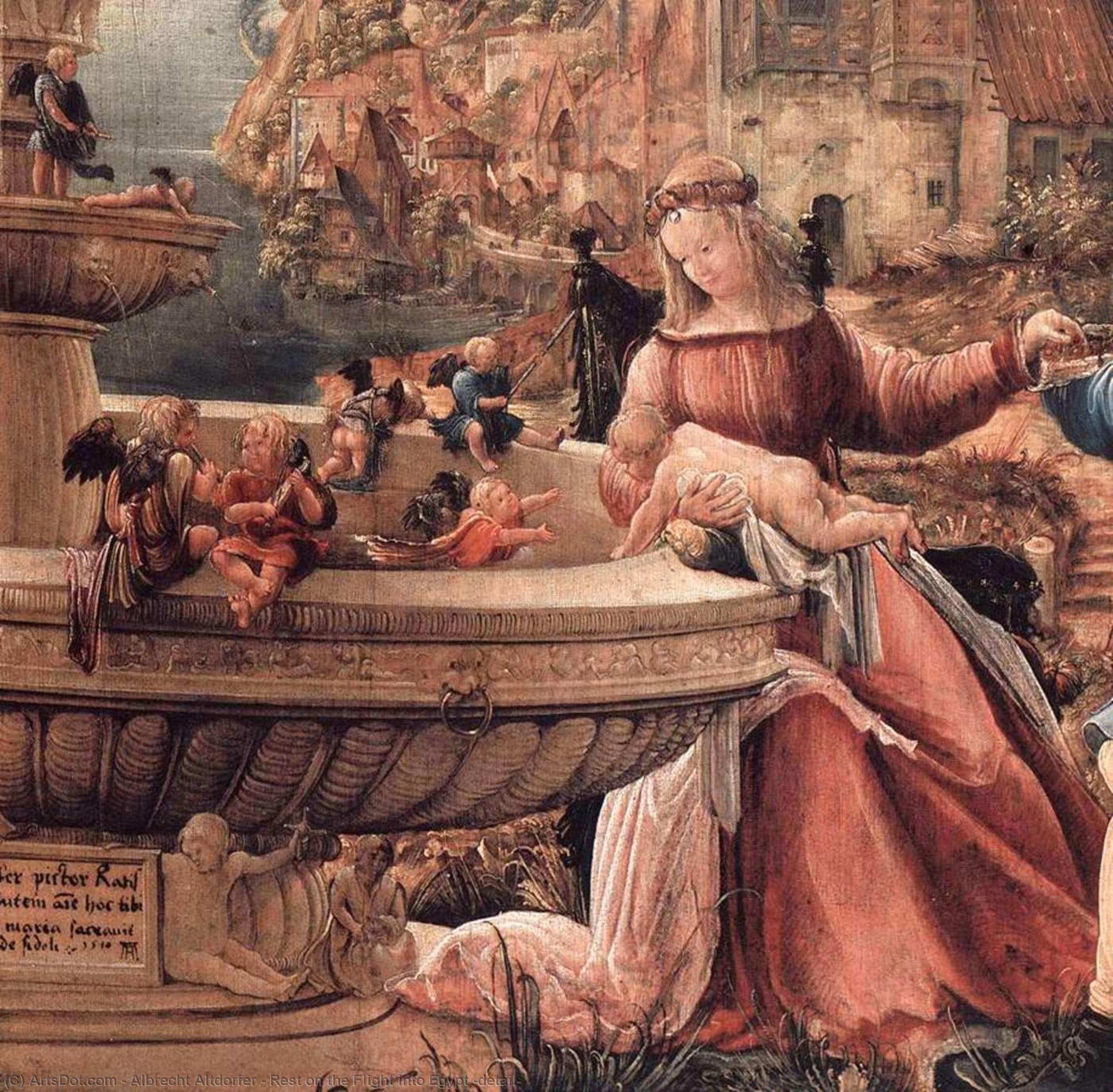 Wikioo.org - The Encyclopedia of Fine Arts - Painting, Artwork by Albrecht Altdorfer - Rest on the Flight into Egypt (detail)