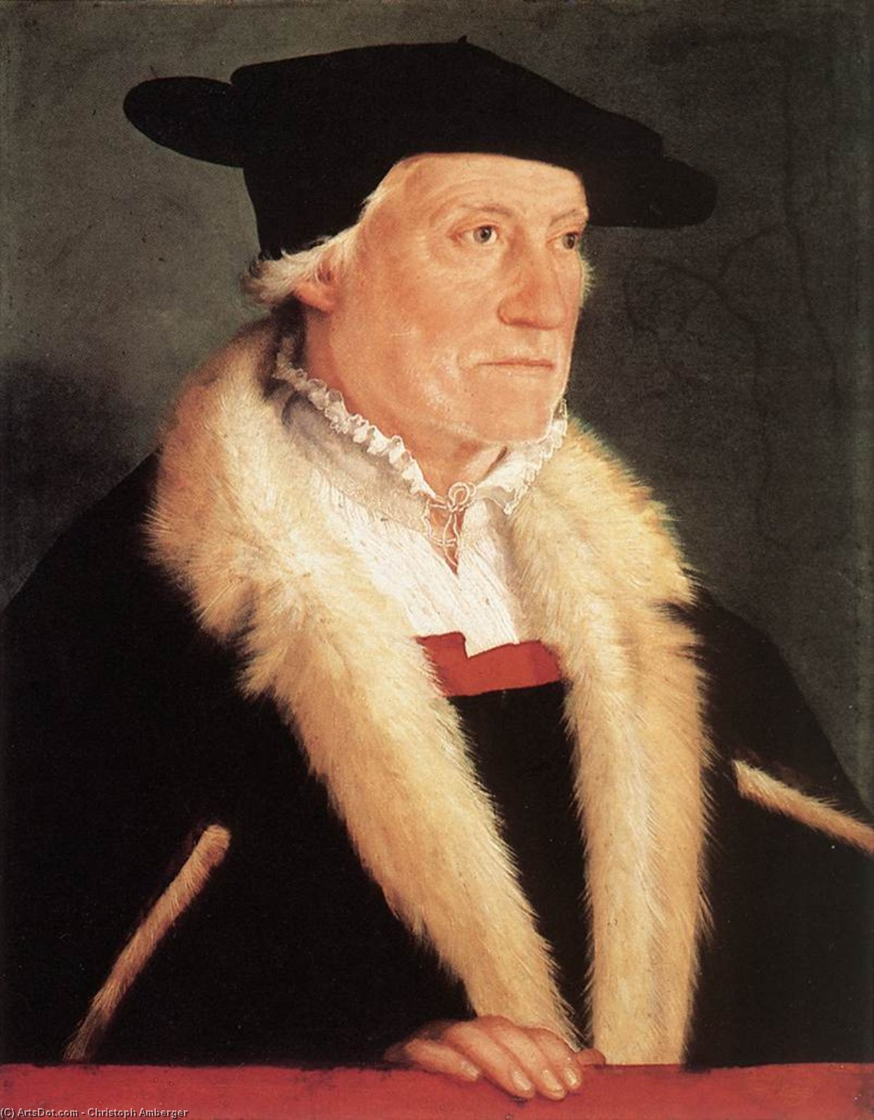WikiOO.org - 백과 사전 - 회화, 삽화 Christoph Amberger - Portrait of the Cosmographer Sebastien Münster