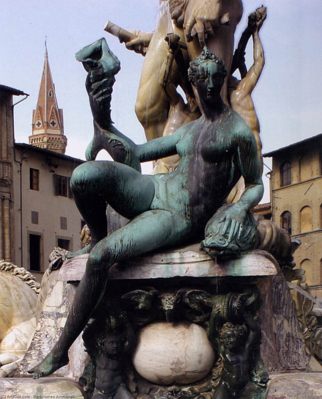 WikiOO.org - Encyclopedia of Fine Arts - Lukisan, Artwork Bartolomeo Ammanati - The Fountain of Neptune (detail)