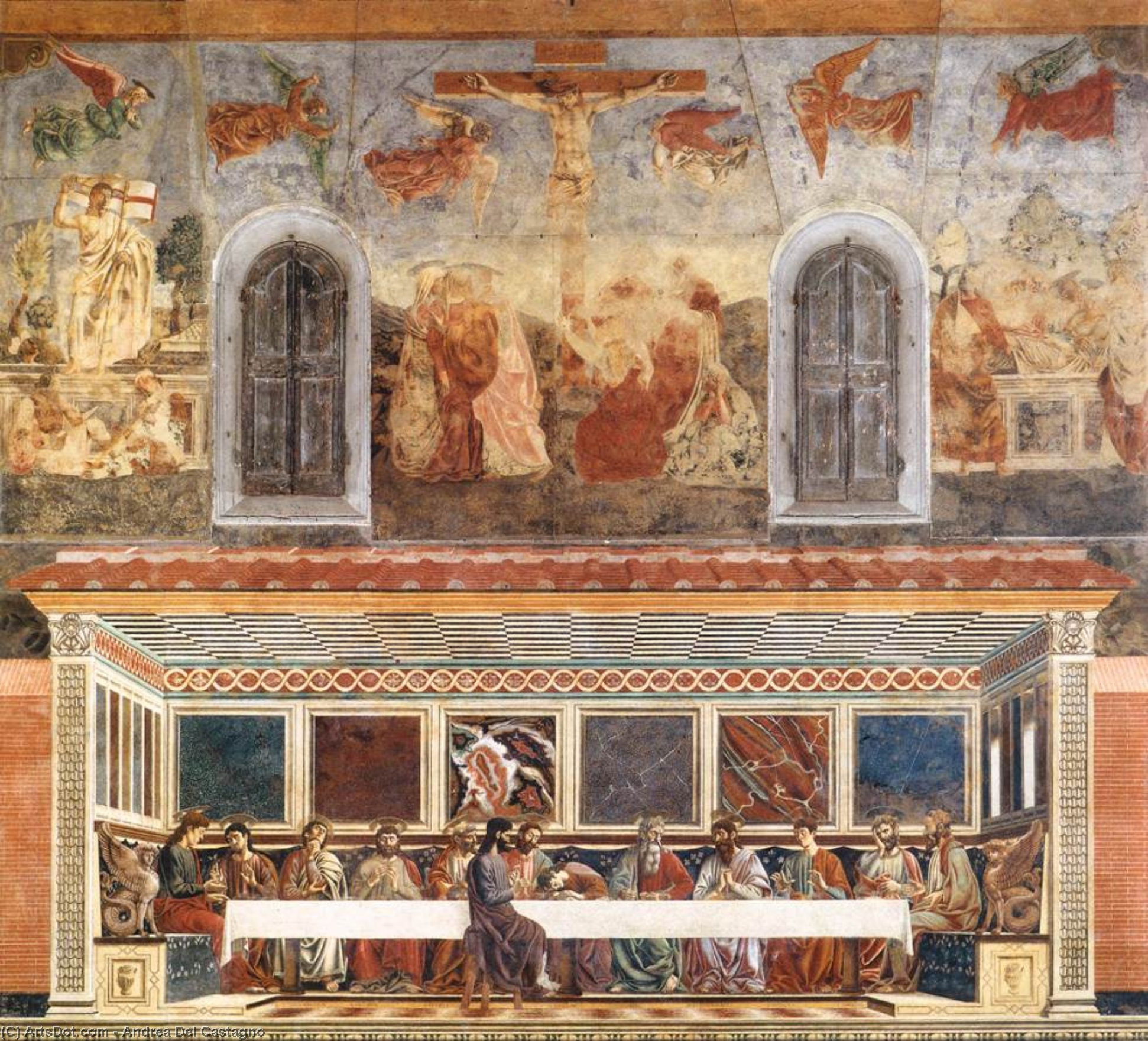 WikiOO.org - دایره المعارف هنرهای زیبا - نقاشی، آثار هنری Andrea Del Castagno - Last Supper and Stories of Christ's Passion