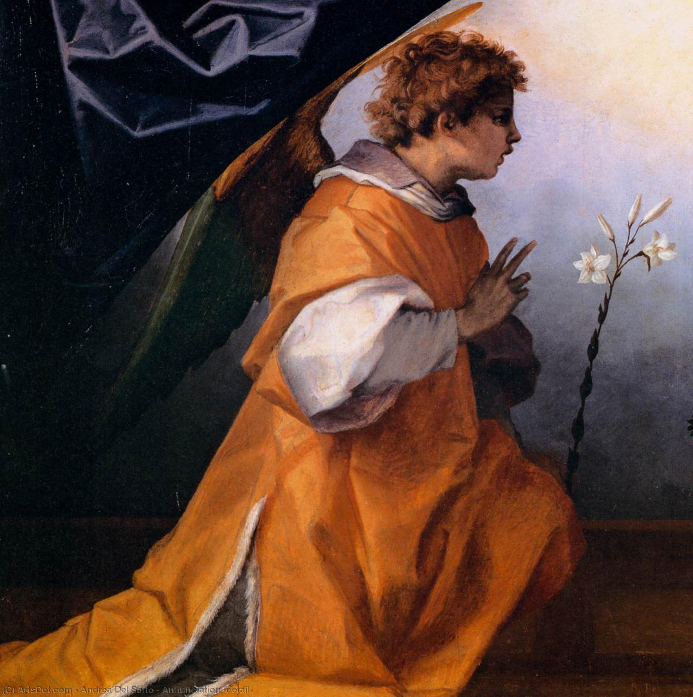 Wikioo.org - The Encyclopedia of Fine Arts - Painting, Artwork by Andrea Del Sarto - Annunciation (detail)