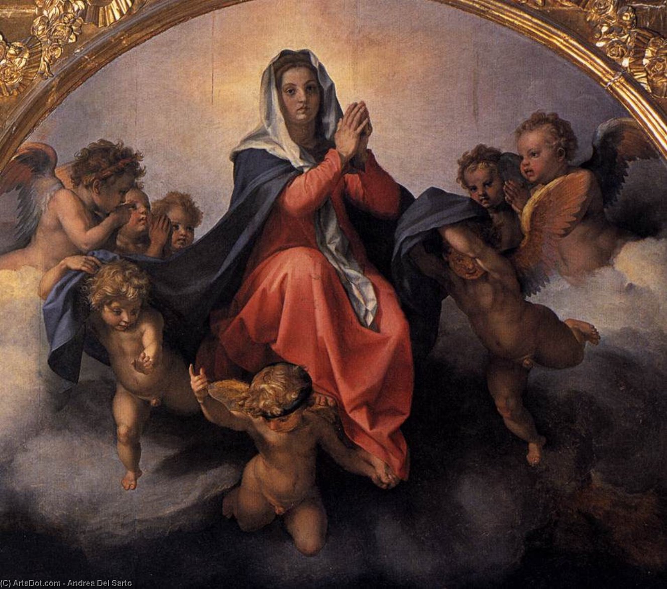 WikiOO.org - Güzel Sanatlar Ansiklopedisi - Resim, Resimler Andrea Del Sarto - Assumption of the Virgin (detail)