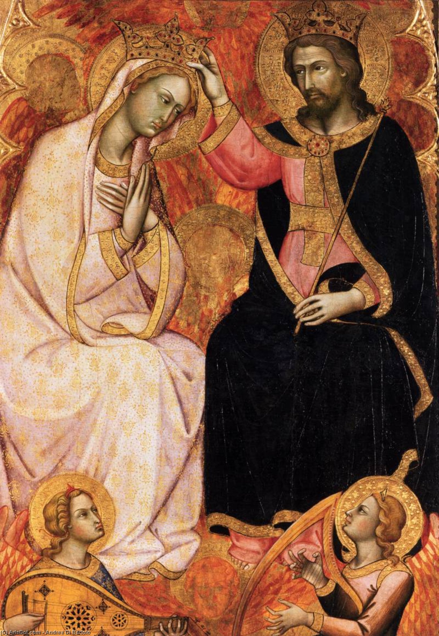 WikiOO.org - Encyclopedia of Fine Arts - Lukisan, Artwork Andrea Di Bartolo - Coronation of the Virgin