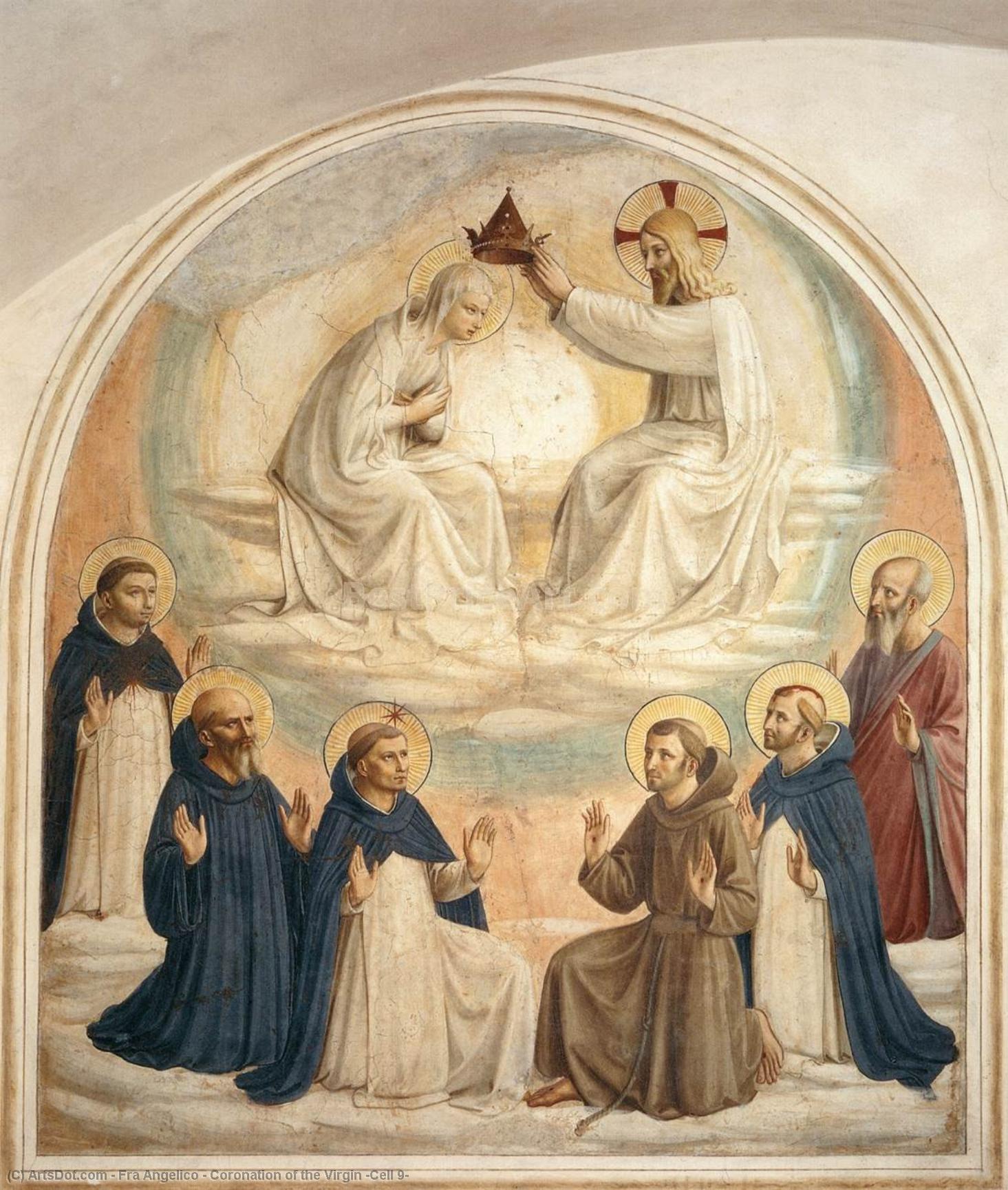 WikiOO.org - Enciclopedia of Fine Arts - Pictura, lucrări de artă Fra Angelico - Coronation of the Virgin (Cell 9)