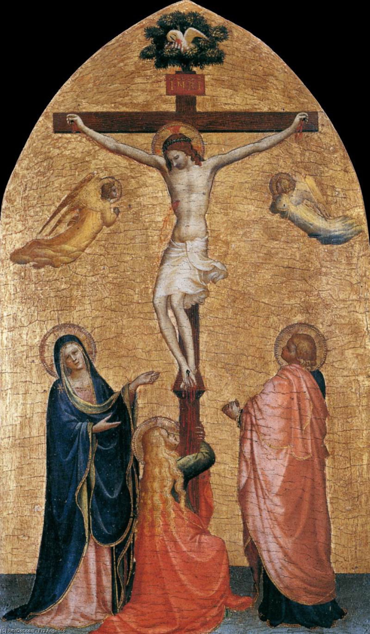Wikoo.org - موسوعة الفنون الجميلة - اللوحة، العمل الفني Fra Angelico - Crucifixion with the Virgin, John the Evangelist, and Mary Magdelene