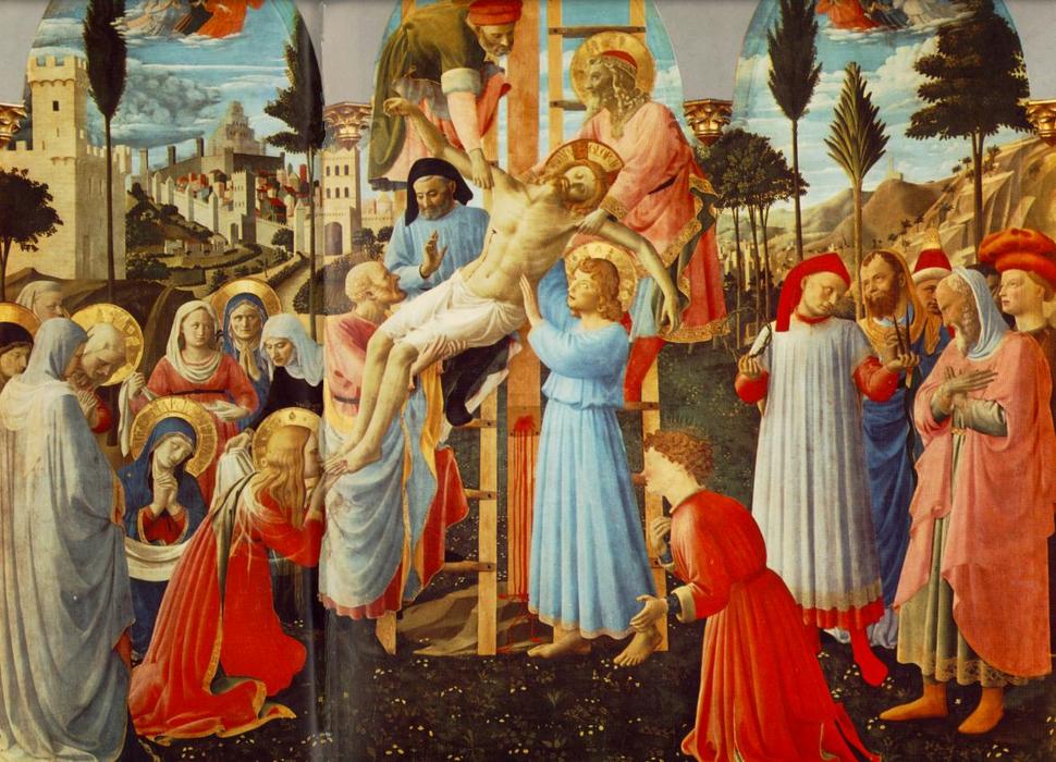 Wikioo.org – L'Enciclopedia delle Belle Arti - Pittura, Opere di Fra Angelico - deposizione da  Antartico  traversa  particolare