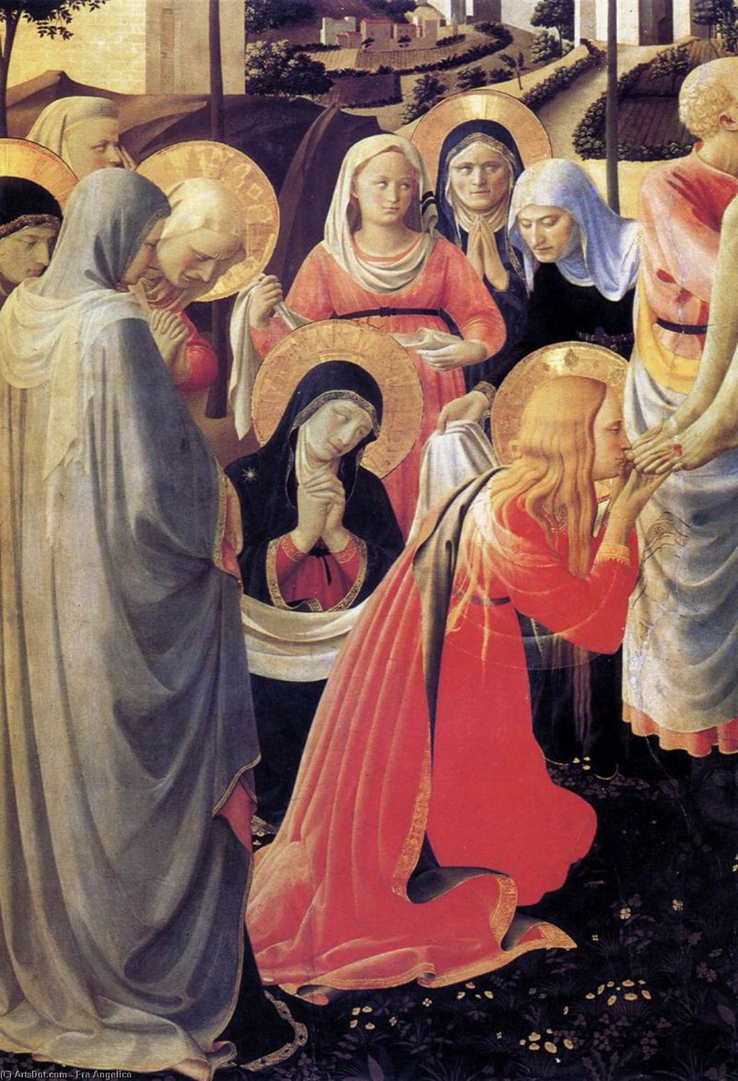 Wikioo.org – L'Enciclopedia delle Belle Arti - Pittura, Opere di Fra Angelico - deposizione da  Antartico  traversa  particolare