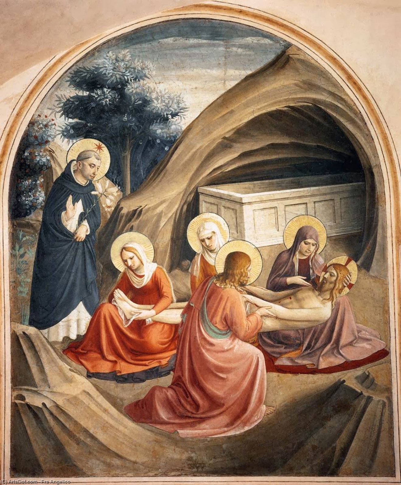 Wikioo.org - The Encyclopedia of Fine Arts - Painting, Artwork by Fra Angelico - Lamentation over Christ (Cell 2)