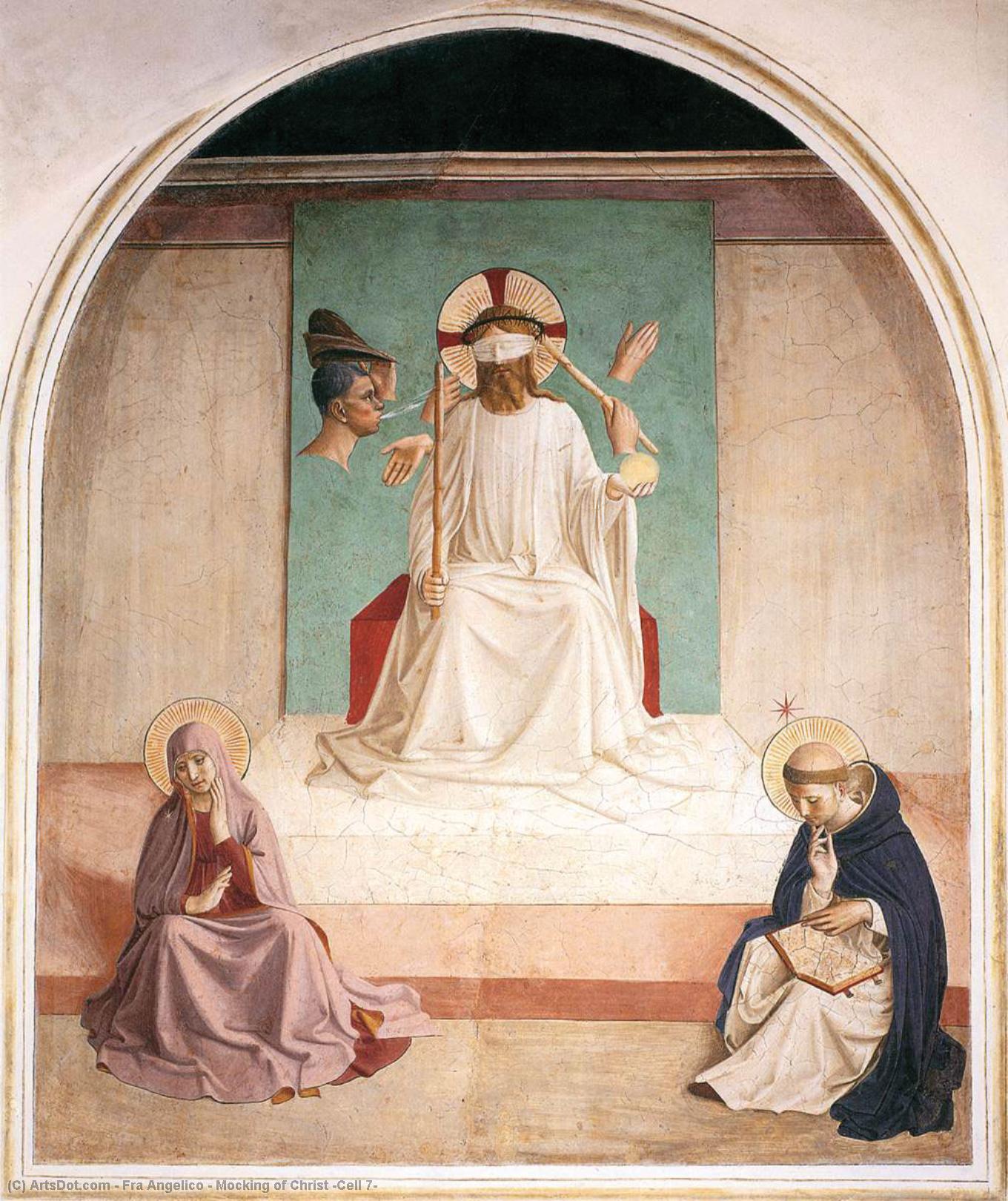 WikiOO.org - Enciklopedija likovnih umjetnosti - Slikarstvo, umjetnička djela Fra Angelico - Mocking of Christ (Cell 7)