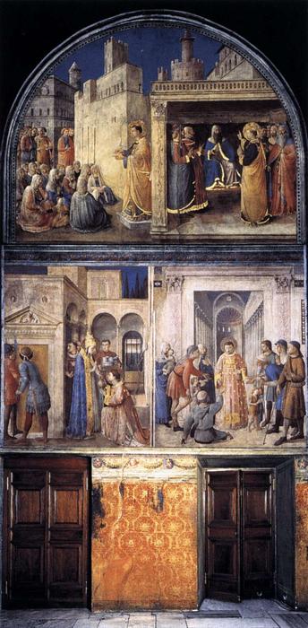 WikiOO.org - Enciclopédia das Belas Artes - Pintura, Arte por Fra Angelico - North wall of the chapel
