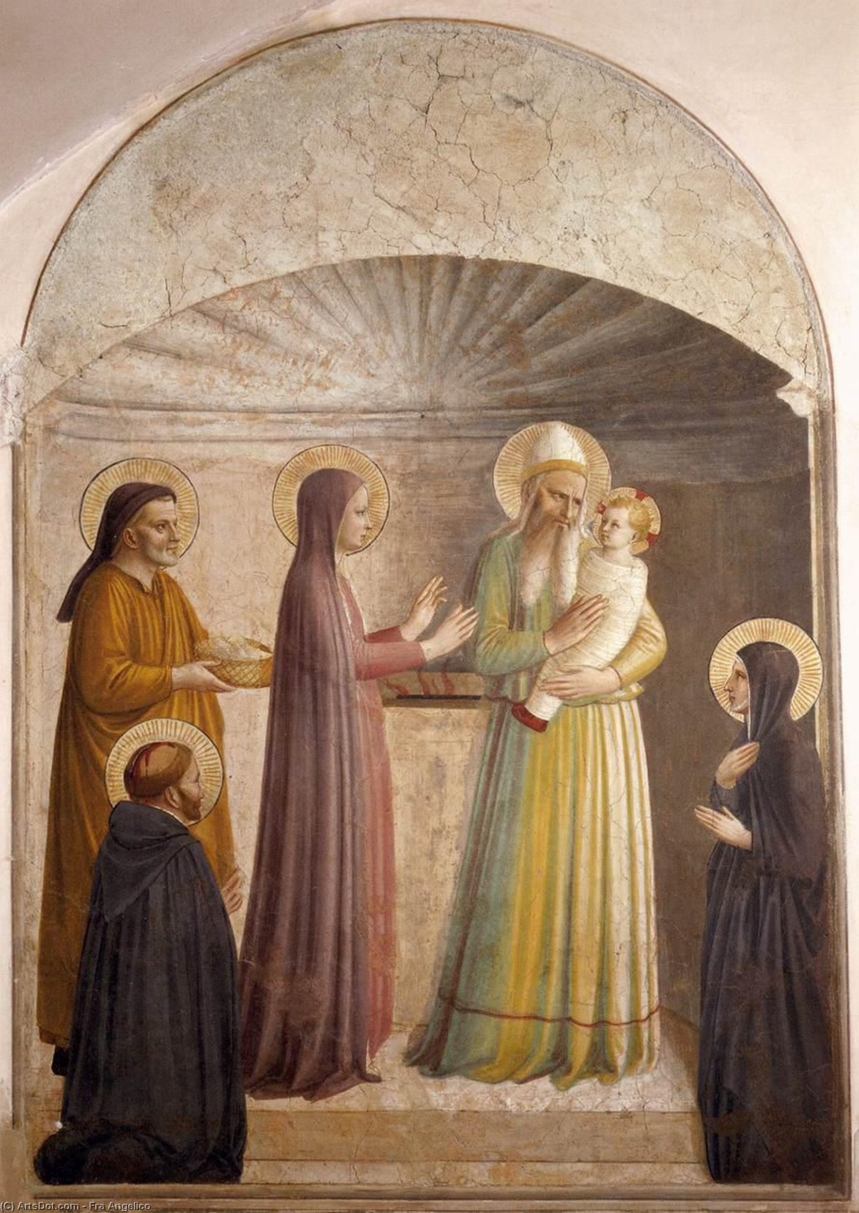 WikiOO.org - Enciklopedija likovnih umjetnosti - Slikarstvo, umjetnička djela Fra Angelico - Presentation of Jesus in the Temple (Cell 10)