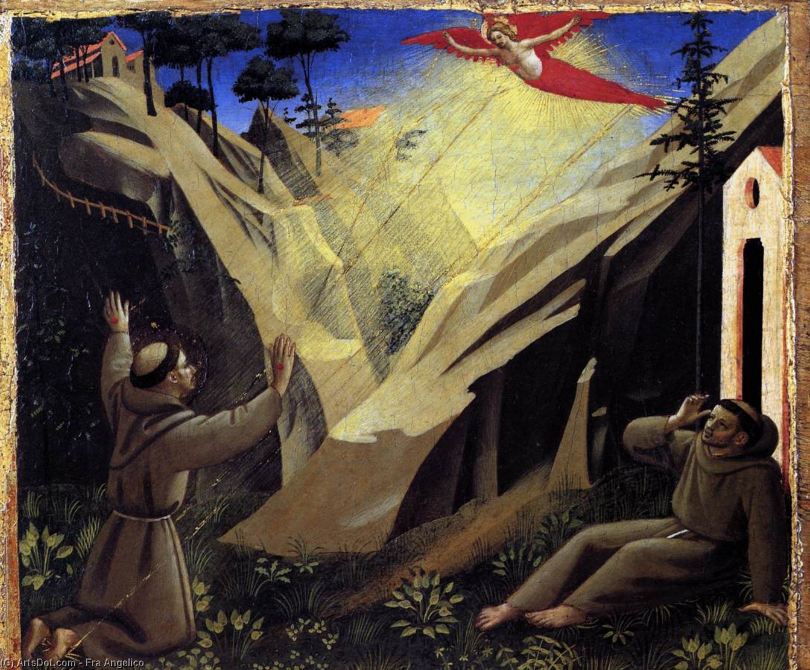 Wikioo.org - The Encyclopedia of Fine Arts - Painting, Artwork by Fra Angelico - St Francis Receiving the Stigmata
