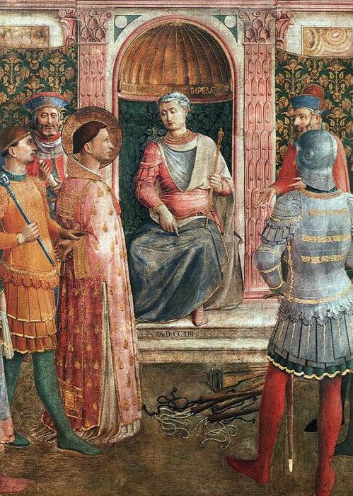 Wikioo.org - The Encyclopedia of Fine Arts - Painting, Artwork by Fra Angelico - St Lawrence on Trial (detail)