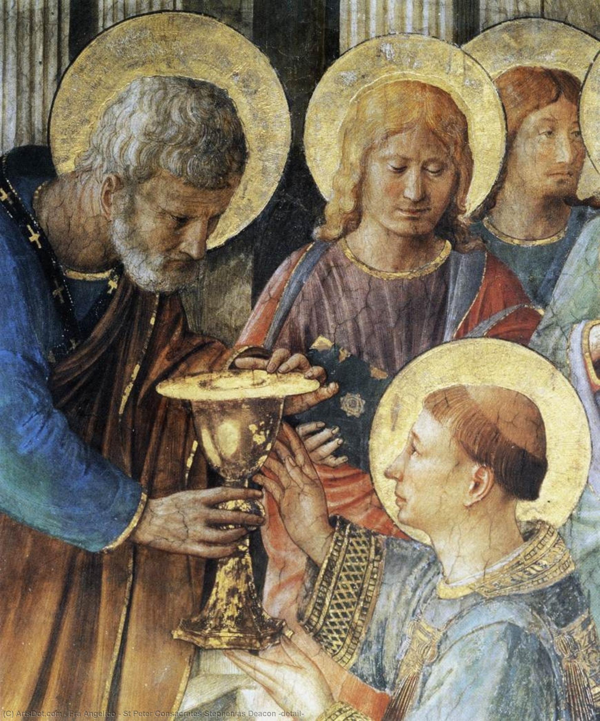 Wikioo.org - The Encyclopedia of Fine Arts - Painting, Artwork by Fra Angelico - St Peter Consacrates Stephen as Deacon (detail)