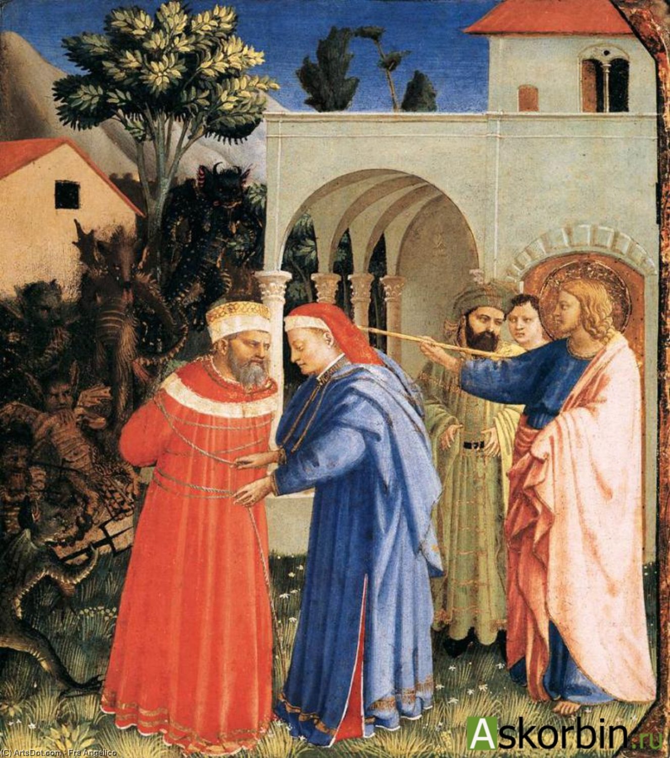 Wikioo.org - The Encyclopedia of Fine Arts - Painting, Artwork by Fra Angelico - The Apostle St James the Great Freeing the Magician Hermogenes