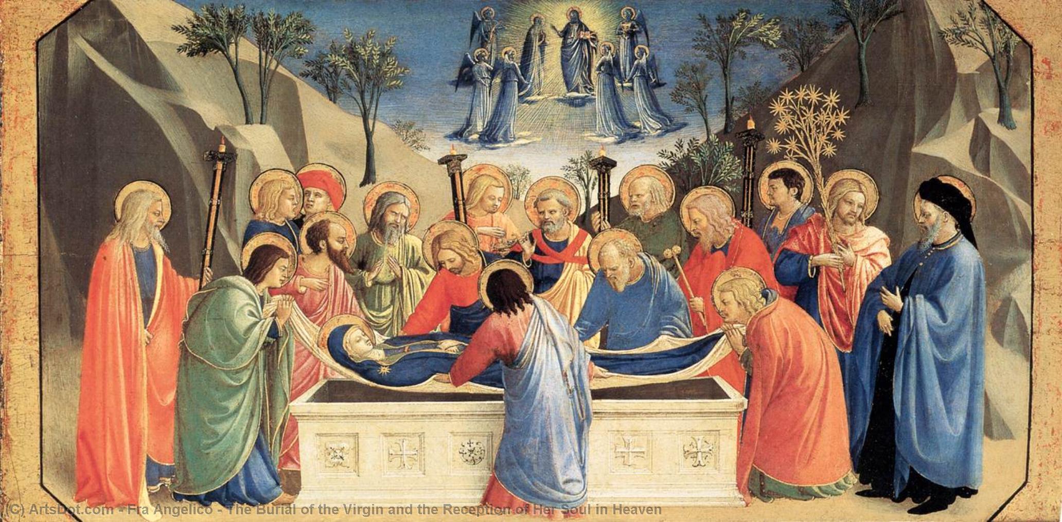 Wikioo.org - The Encyclopedia of Fine Arts - Painting, Artwork by Fra Angelico - The Burial of the Virgin and the Reception of Her Soul in Heaven