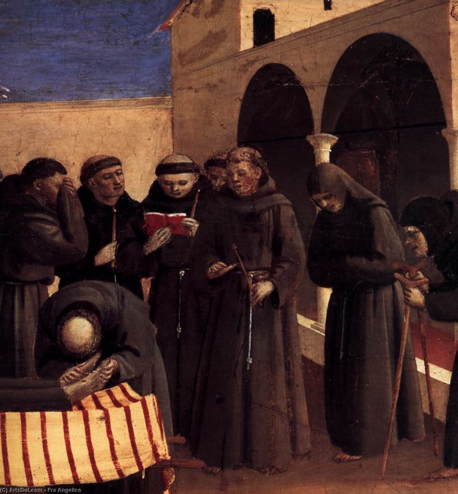 Wikoo.org - موسوعة الفنون الجميلة - اللوحة، العمل الفني Fra Angelico - The Lamentation over St Francis (detail)