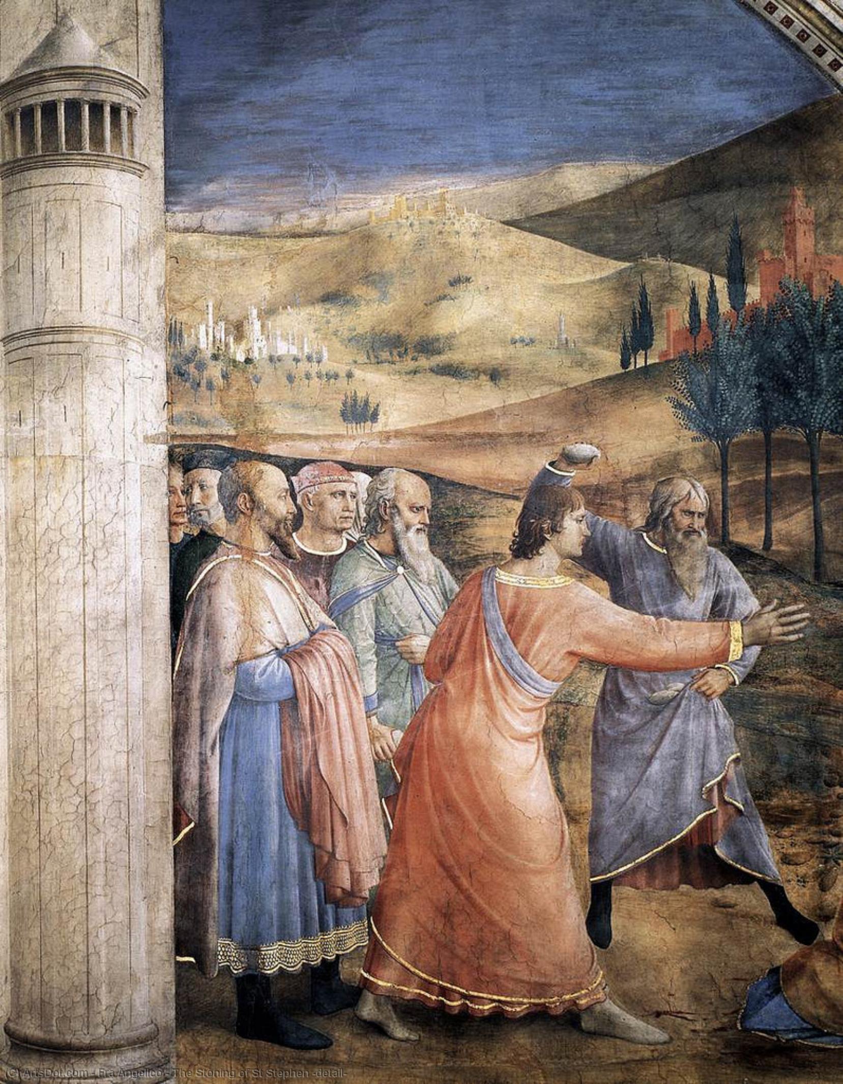 Wikioo.org – La Enciclopedia de las Bellas Artes - Pintura, Obras de arte de Fra Angelico - la lapidación de san Stephen ( detalle )