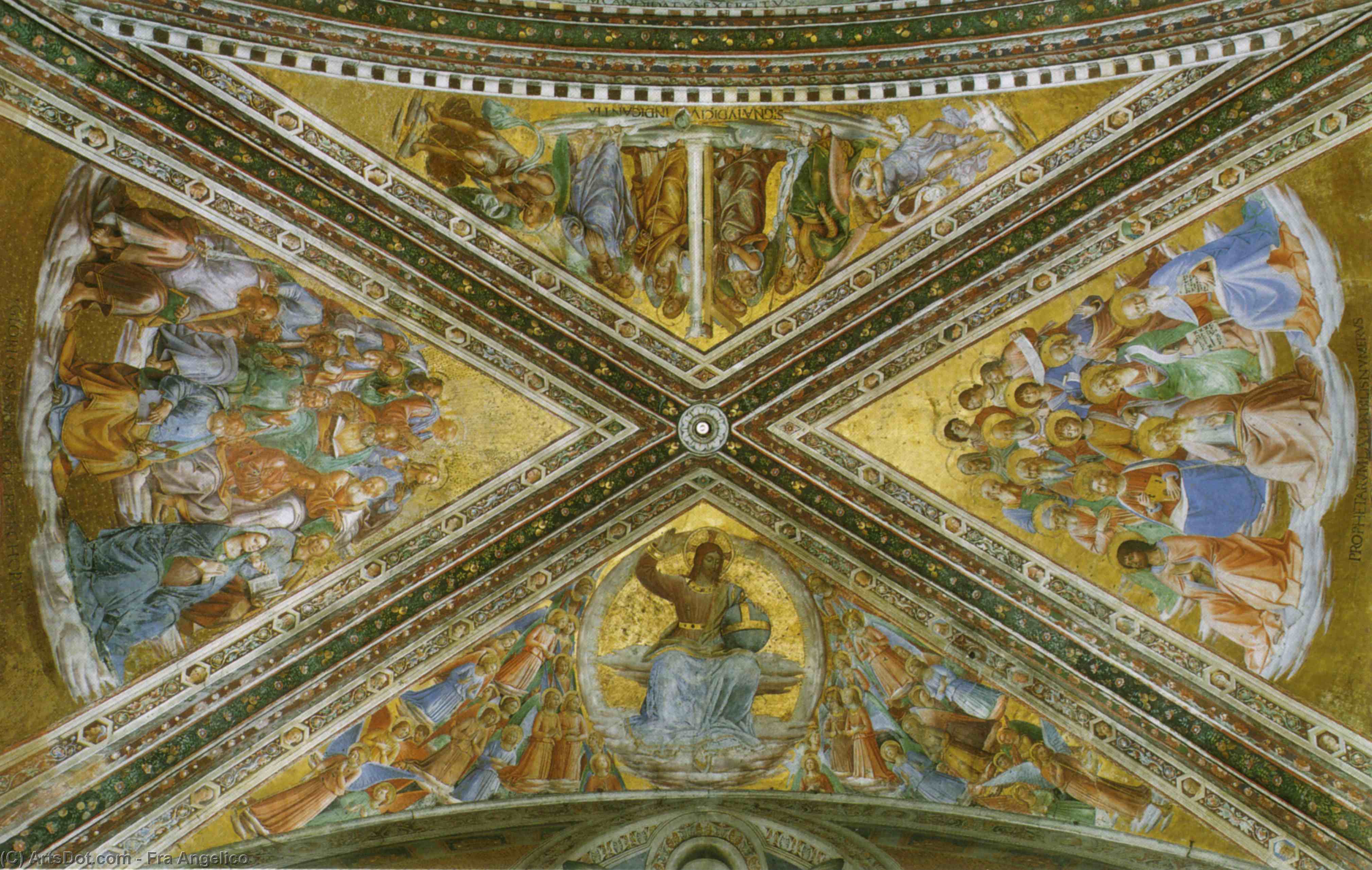 WikiOO.org - Enciclopedia of Fine Arts - Pictura, lucrări de artă Fra Angelico - View of the chapel vaulting