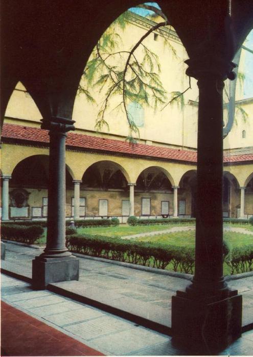 Wikoo.org - موسوعة الفنون الجميلة - اللوحة، العمل الفني Fra Angelico - View of the Convent of San Marco