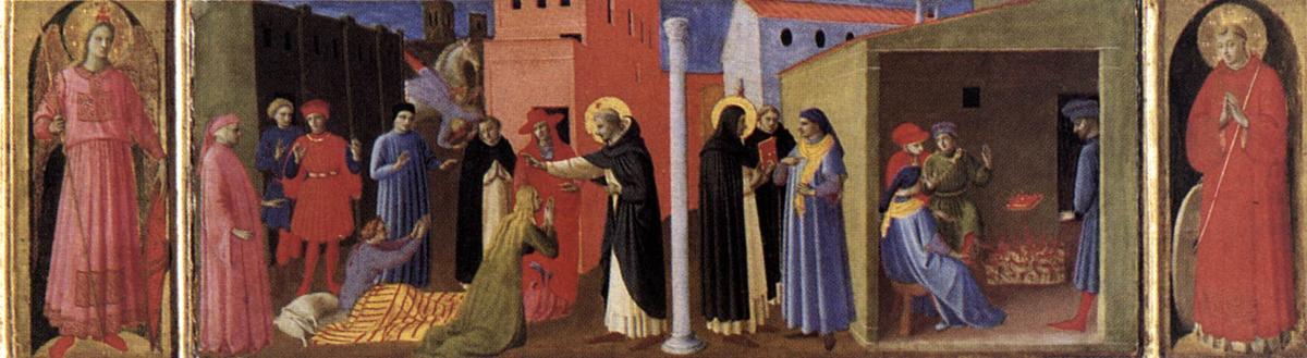 Wikioo.org - The Encyclopedia of Fine Arts - Painting, Artwork by Fra Angelico - Virgin with Child and Four Saints (detail of the predella)
