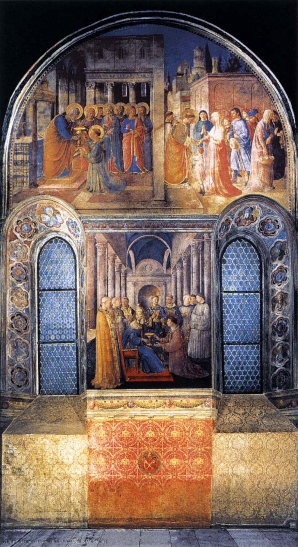 Wikioo.org - The Encyclopedia of Fine Arts - Painting, Artwork by Fra Angelico - West wall of the chapel