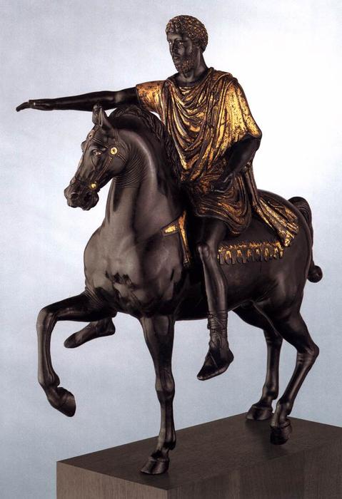 WikiOO.org - Encyclopedia of Fine Arts - Lukisan, Artwork Pier Jacopo Alari Bonacolsi (Antico) - Equestrian Statuette of Marcus Aurelius