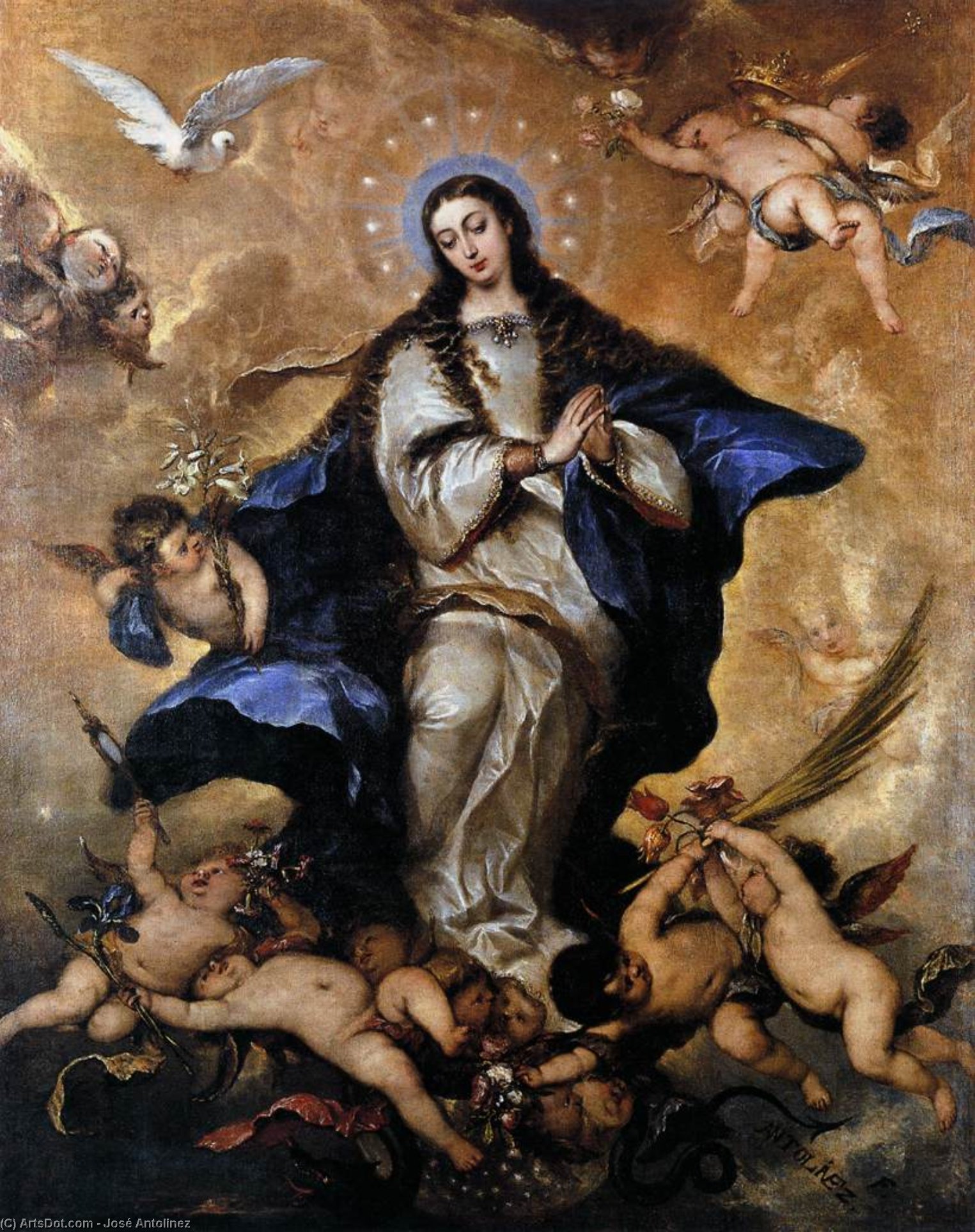 Wikioo.org - The Encyclopedia of Fine Arts - Painting, Artwork by José Antolinez - Immaculate Conception