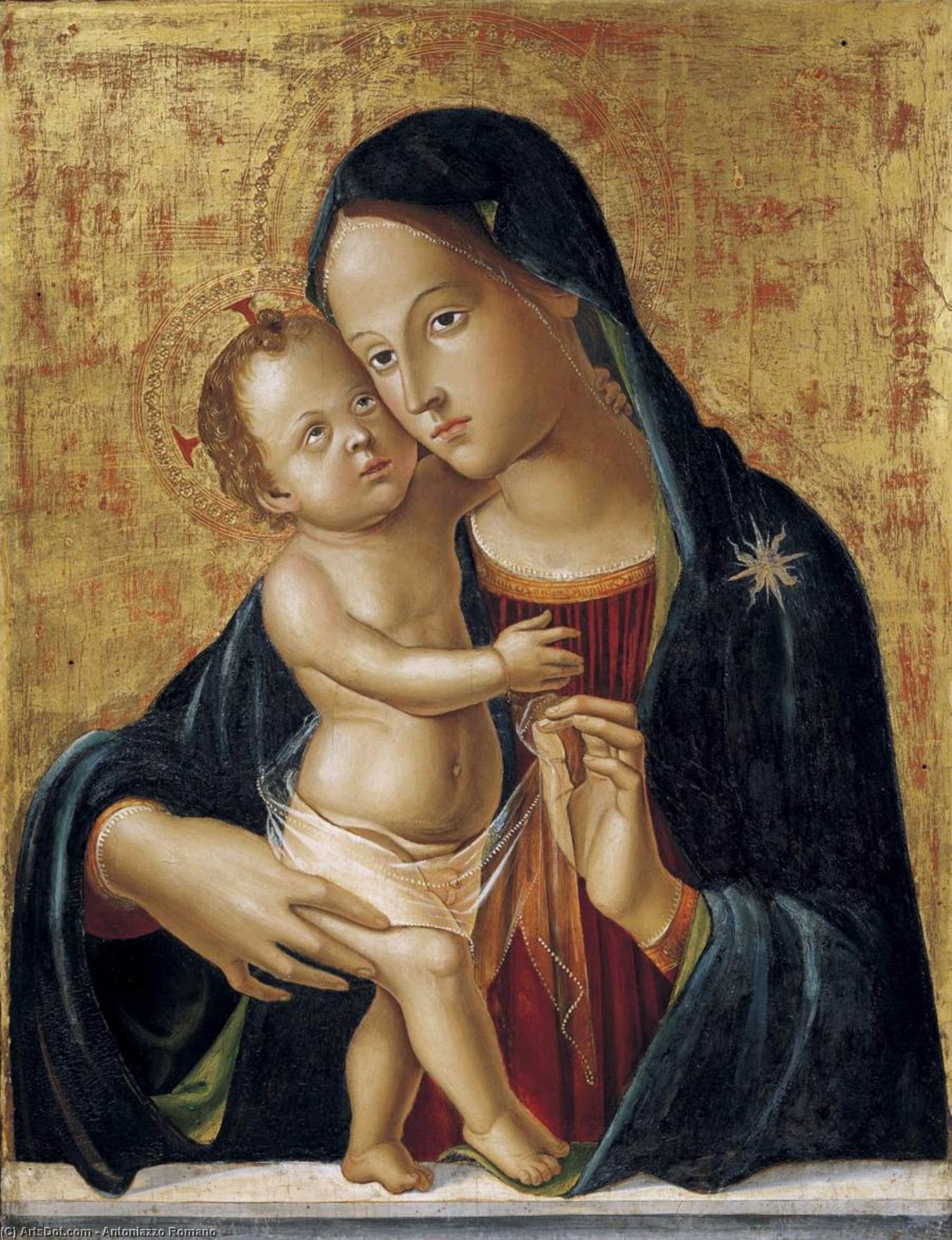 Wikioo.org - The Encyclopedia of Fine Arts - Painting, Artwork by Antoniazzo Romano - Madonna and Child