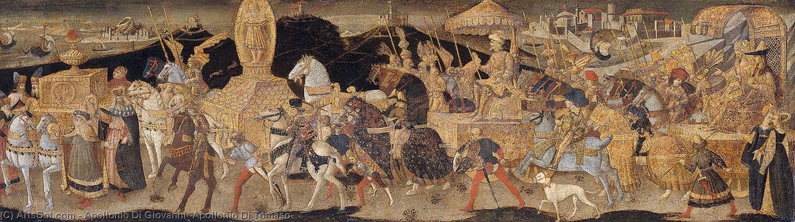 Wikioo.org - The Encyclopedia of Fine Arts - Painting, Artwork by Apollonio Di Giovanni (Apollonio Di Tomaso) - Front panel of a cassone