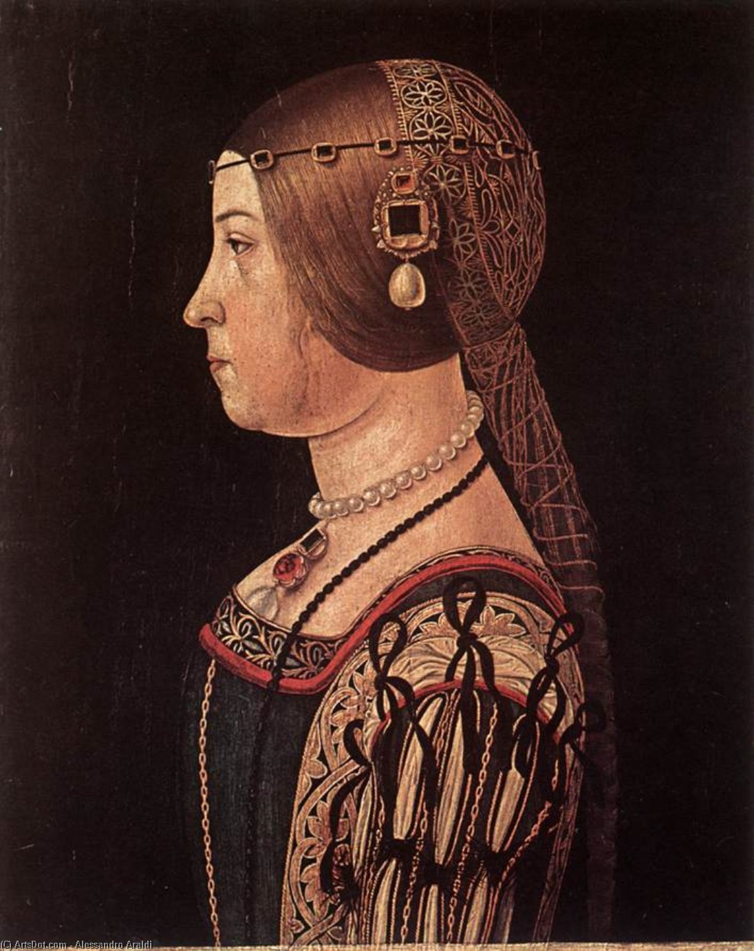 Wikioo.org - The Encyclopedia of Fine Arts - Painting, Artwork by Alessandro Araldi - Portrait of Barbara Pallavicino