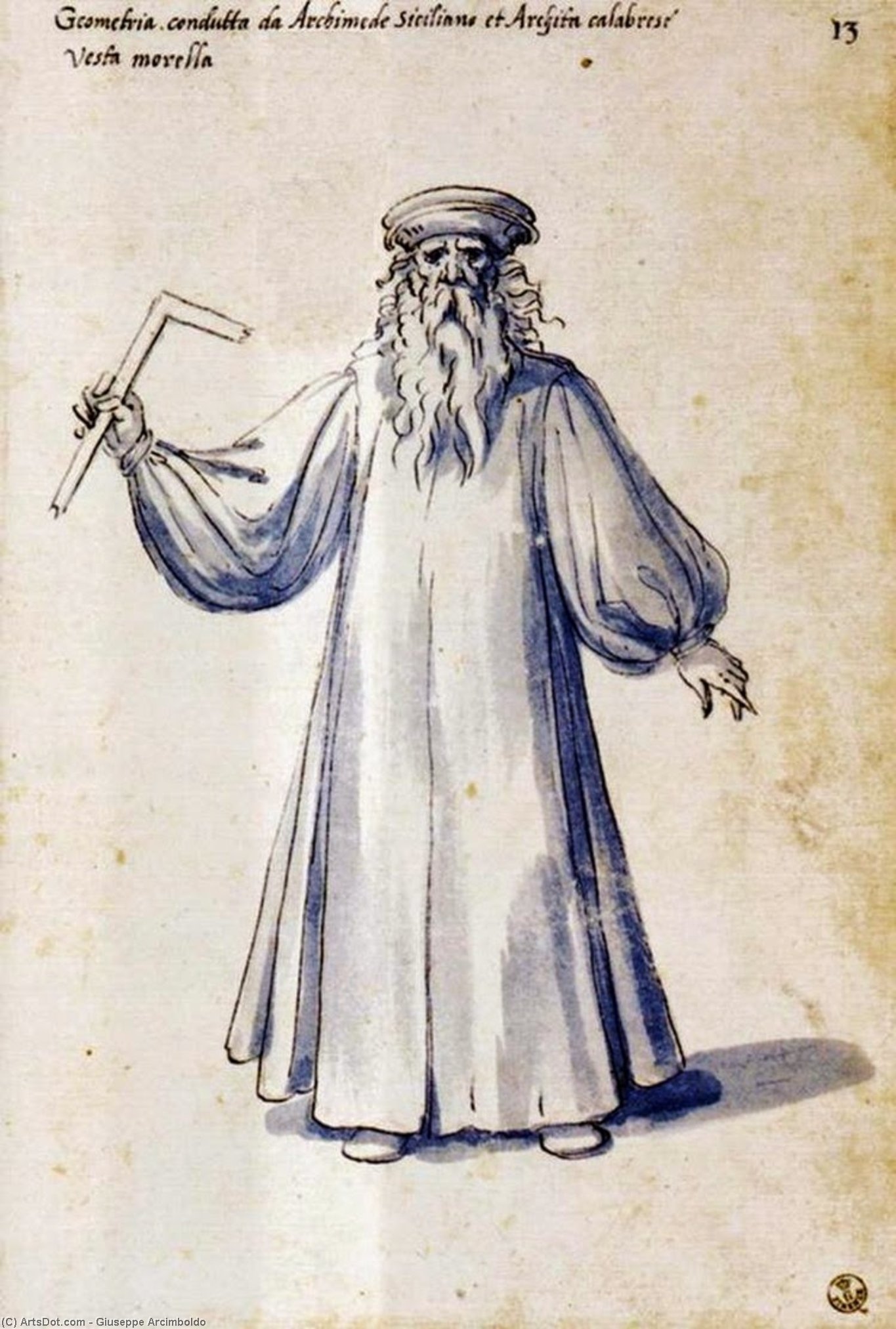 Wikioo.org - สารานุกรมวิจิตรศิลป์ - จิตรกรรม Giuseppe Arcimboldo - Costume of the allegorical figure ''Geometry''