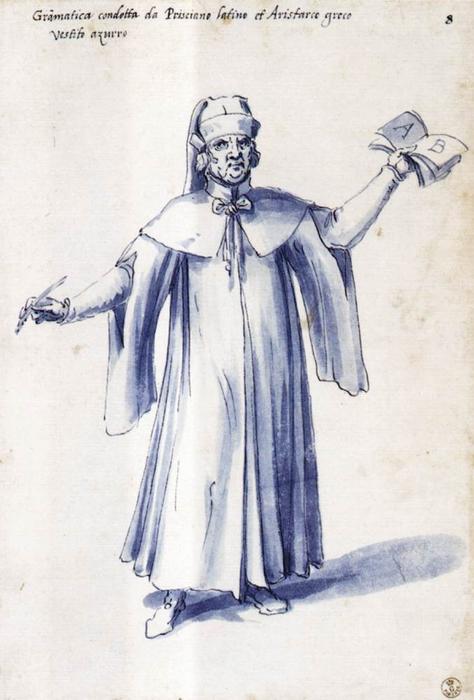 Wikioo.org - สารานุกรมวิจิตรศิลป์ - จิตรกรรม Giuseppe Arcimboldo - Costume of the allegorical figure ''Grammar''