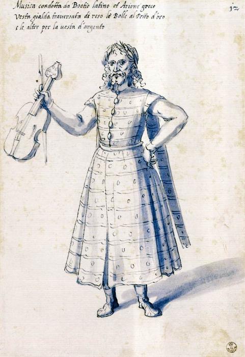 WikiOO.org - Enciclopedia of Fine Arts - Pictura, lucrări de artă Giuseppe Arcimboldo - Costume of the allegorical figure ''Music''