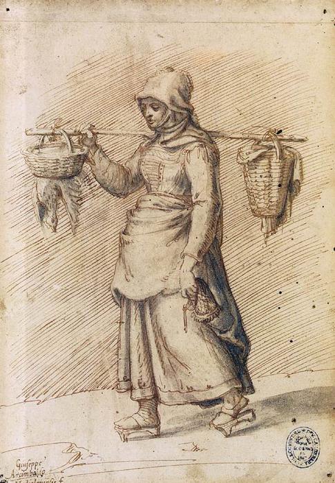 Wikioo.org - Bách khoa toàn thư về mỹ thuật - Vẽ tranh, Tác phẩm nghệ thuật Giuseppe Arcimboldo - Farm Woman Going to Market