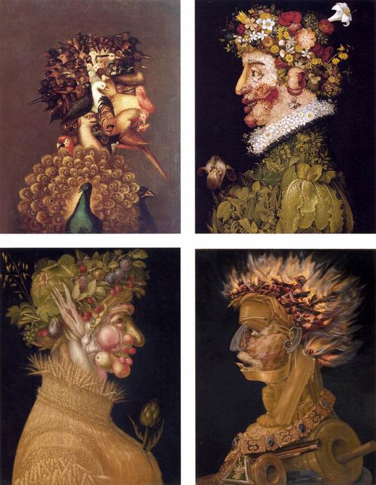 Wikioo.org - Bách khoa toàn thư về mỹ thuật - Vẽ tranh, Tác phẩm nghệ thuật Giuseppe Arcimboldo - Pairs of Allegories