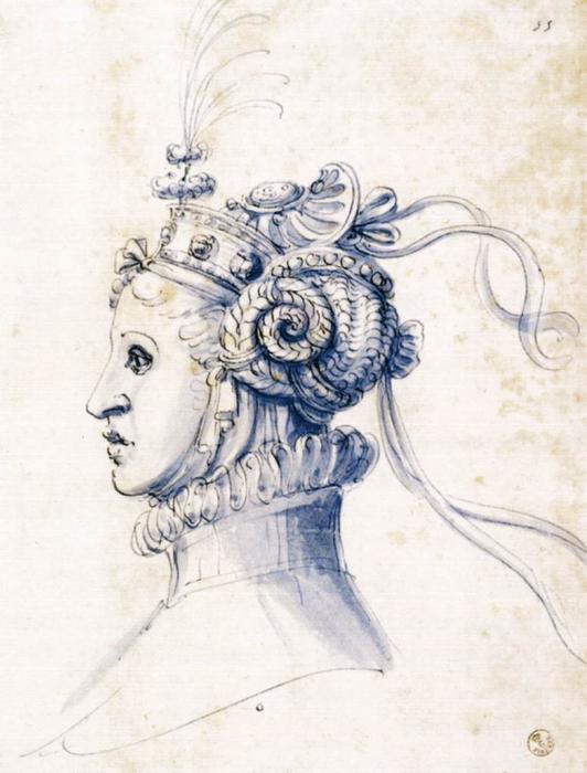 Wikioo.org – La Enciclopedia de las Bellas Artes - Pintura, Obras de arte de Giuseppe Arcimboldo - bosquejo para un la máscara