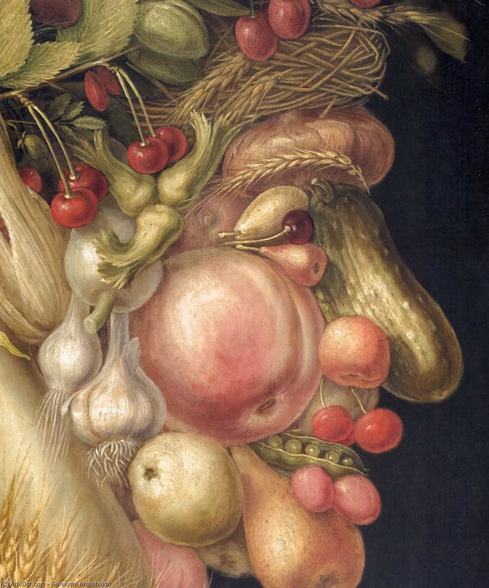 WikiOO.org - Enciklopedija dailės - Tapyba, meno kuriniai Giuseppe Arcimboldo - Summer (detail)