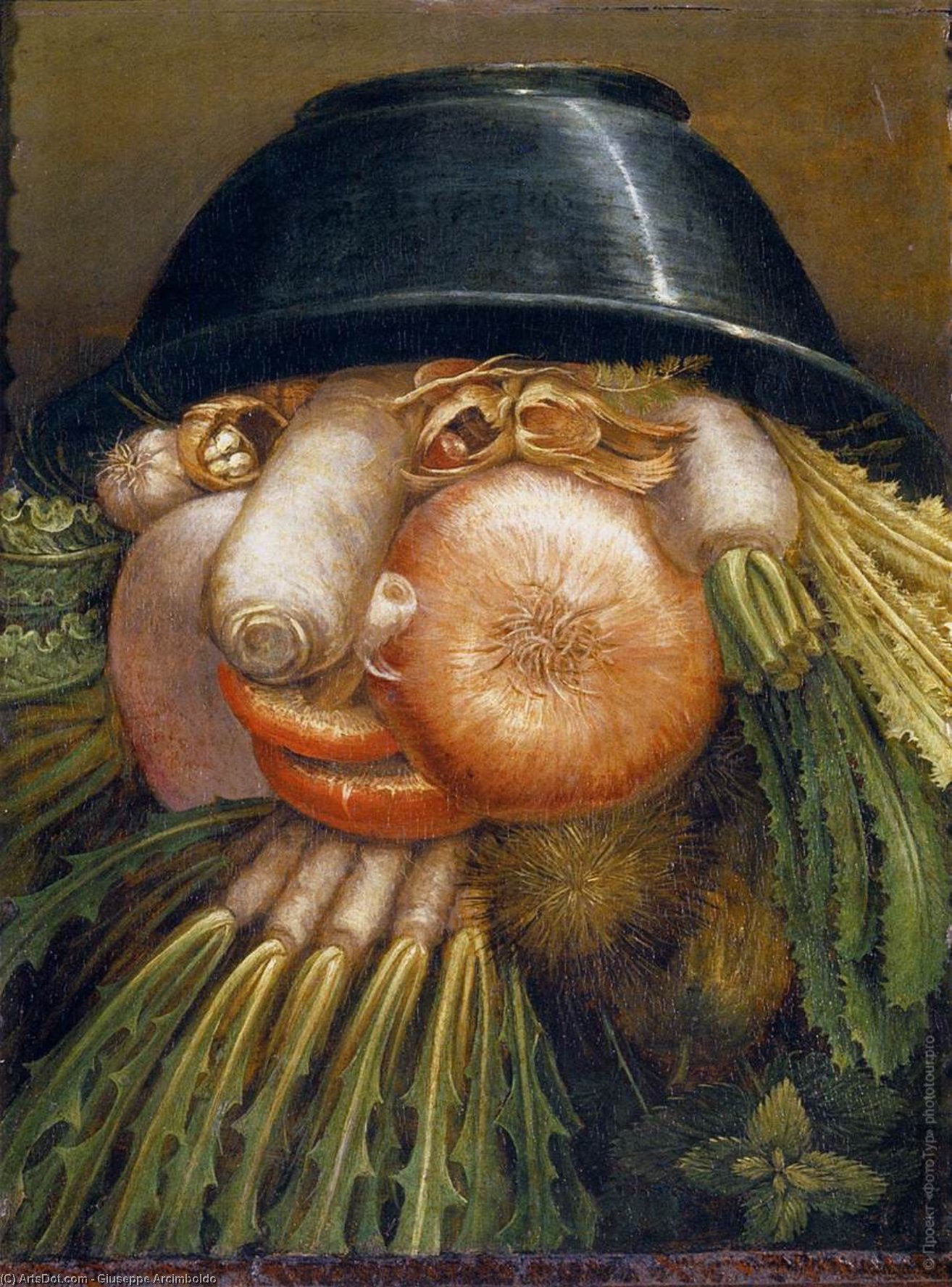Wikioo.org - Die Enzyklopädie bildender Kunst - Malerei, Kunstwerk von Giuseppe Arcimboldo - der Gemüse  Gärtner