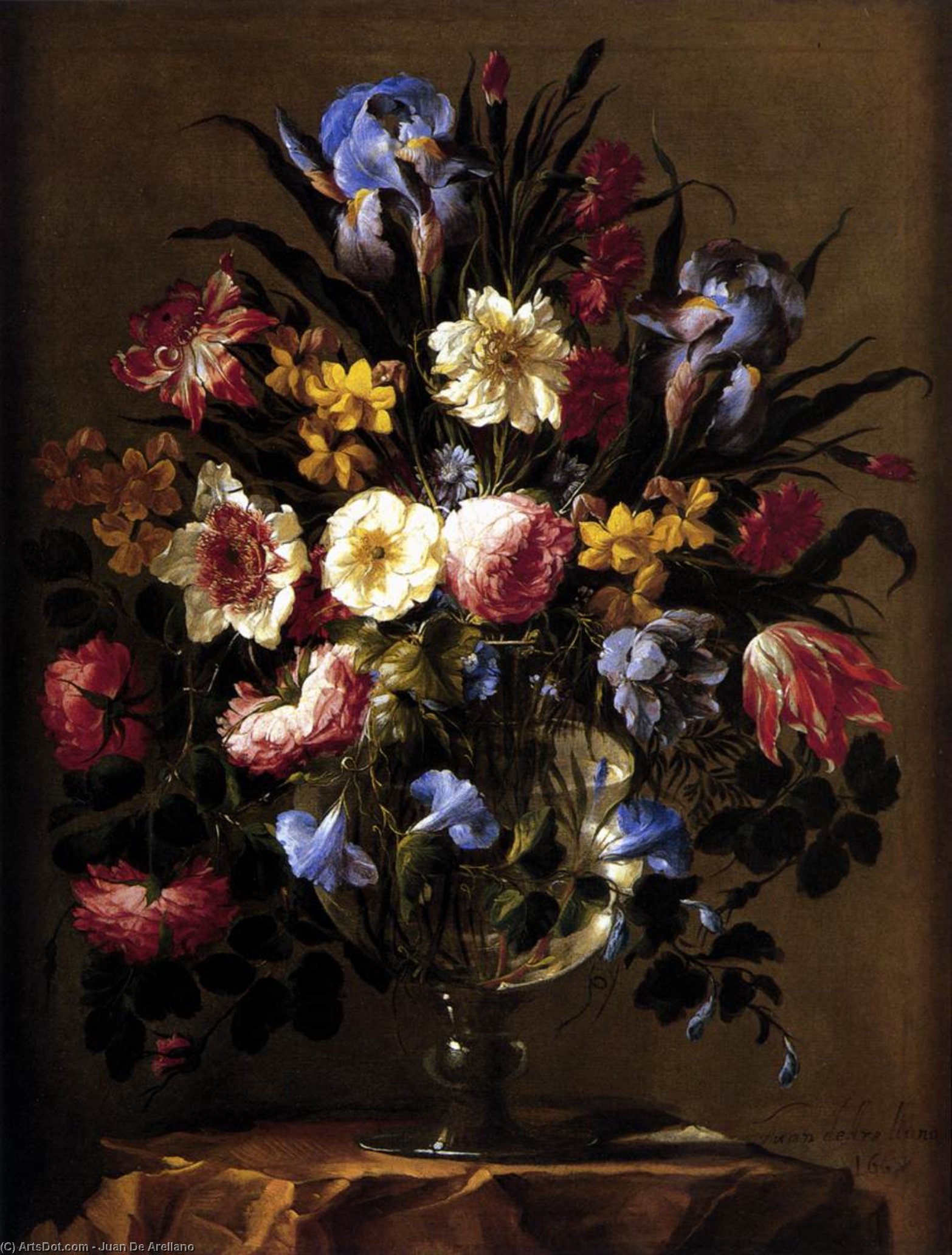 WikiOO.org - Εγκυκλοπαίδεια Καλών Τεχνών - Ζωγραφική, έργα τέχνης Juan De Arellano - Vase of Flowers