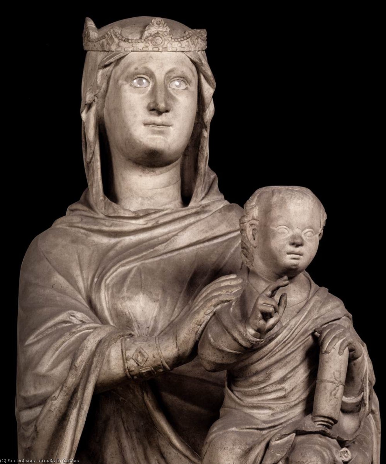 WikiOO.org - Encyclopedia of Fine Arts - Lukisan, Artwork Arnolfo Di Cambio - Madonna and Child (detail)