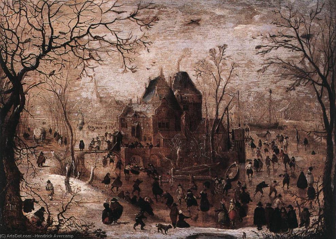WikiOO.org - Encyclopedia of Fine Arts - Maleri, Artwork Hendrick Avercamp - Winter Landscape