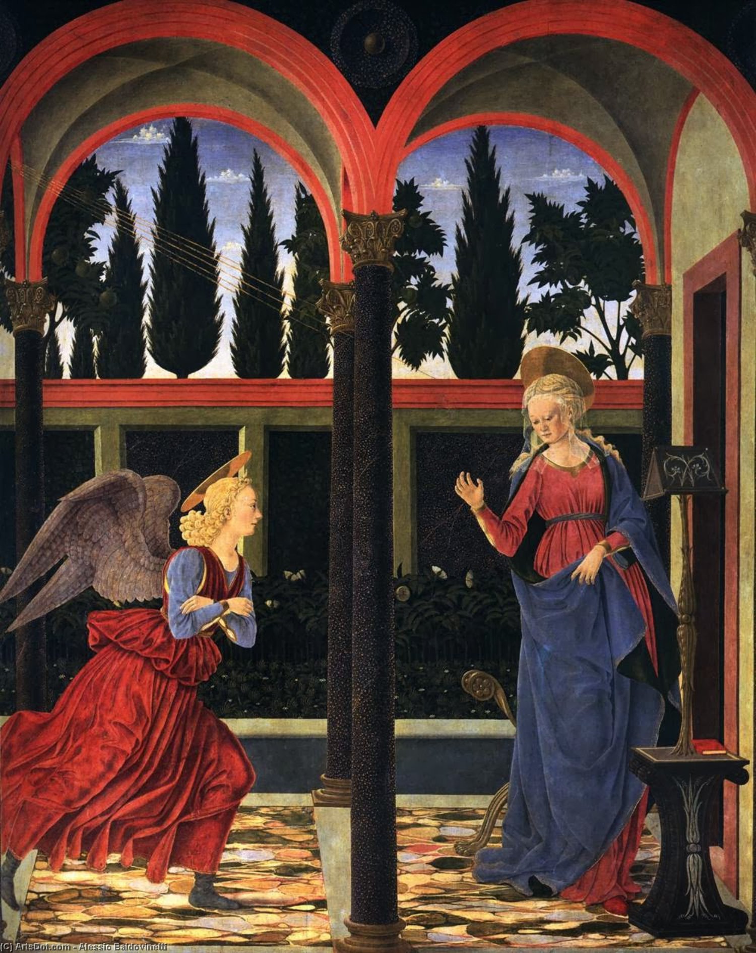 Wikioo.org - The Encyclopedia of Fine Arts - Painting, Artwork by Alessio Baldovinetti - Annunciation
