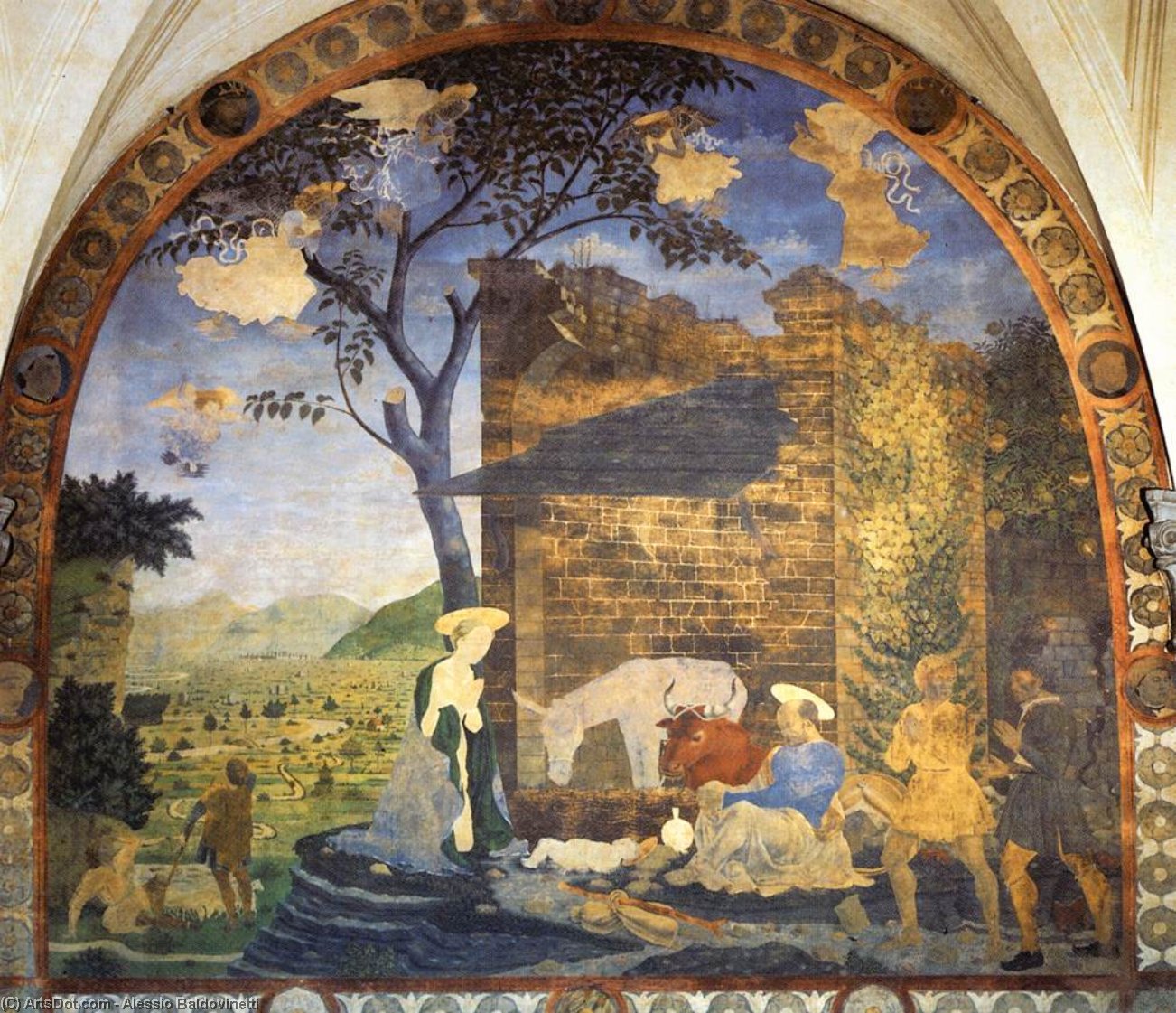 WikiOO.org - Enciklopedija dailės - Tapyba, meno kuriniai Alessio Baldovinetti - Nativity